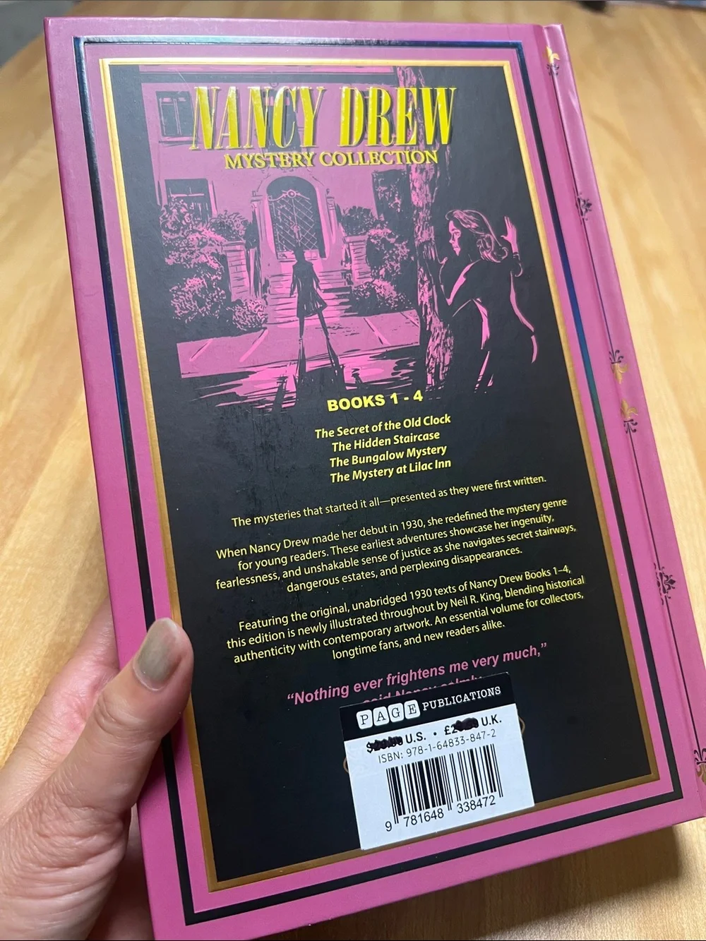 #3245**Nancy Drew Mystery Collection Hardcover Wall Art - Pink & Gold